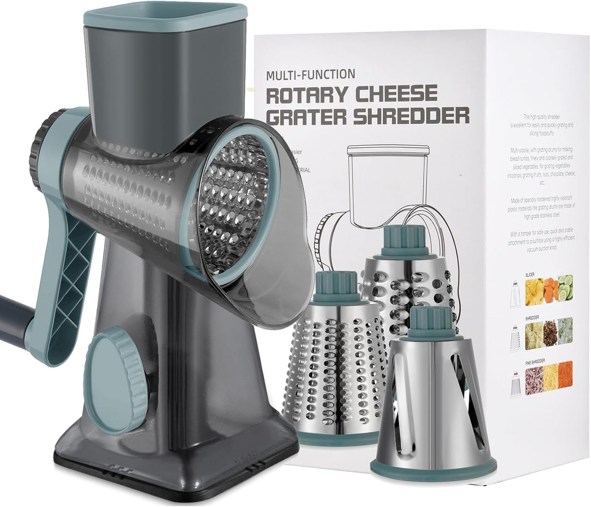 Cheese Grater Hand Crank Rotary Vegetables Shredder with Handle