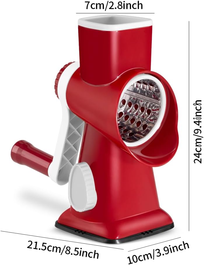 Cheese Grater Hand Crank Rotary Vegetables Shredder with Handle