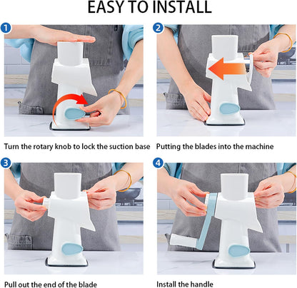 Cheese Grater Hand Crank Rotary Vegetables Shredder with Handle