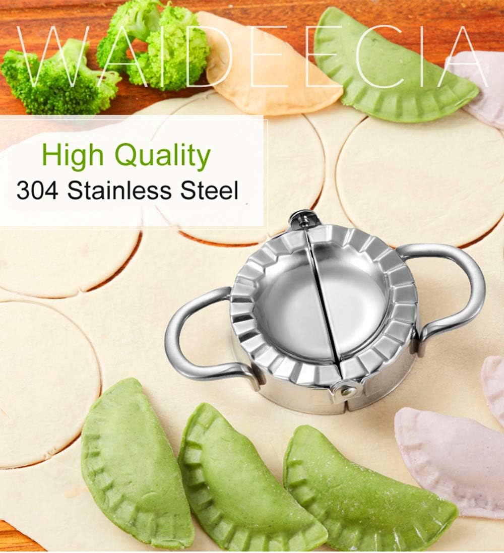 Dumpling Maker - Dumpling Press/Stainless Steel Empanada Press/Pie Ravioli Dumpling Wrappers Mold Kitchen Accessories (9.5cm/3.74" Large)