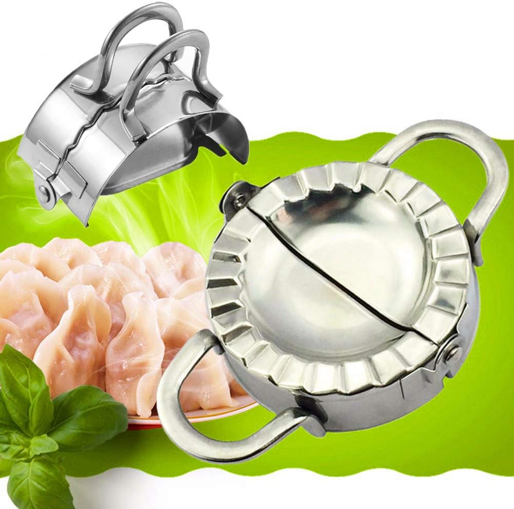 Dumpling Maker - Dumpling Press/Stainless Steel Empanada Press/Pie Ravioli Dumpling Wrappers Mold Kitchen Accessories (9.5cm/3.74" Large)