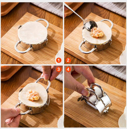 Dumpling Maker - Dumpling Press/Stainless Steel Empanada Press/Pie Ravioli Dumpling Wrappers Mold Kitchen Accessories (9.5cm/3.74" Large)