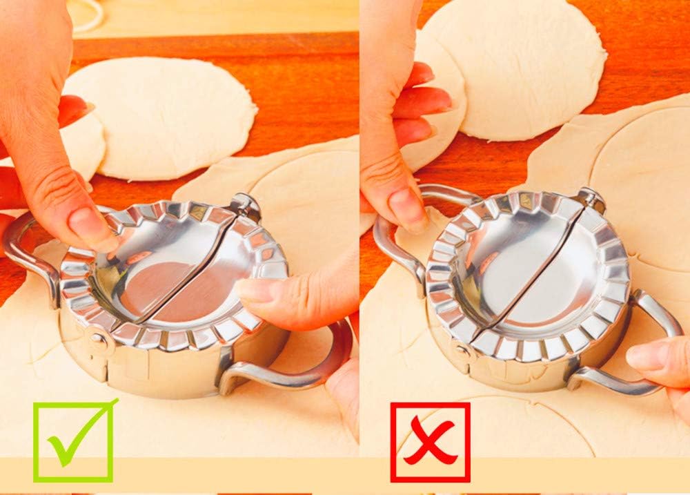 Dumpling Maker - Dumpling Press/Stainless Steel Empanada Press/Pie Ravioli Dumpling Wrappers Mold Kitchen Accessories (9.5cm/3.74" Large)