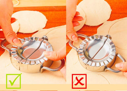 Dumpling Maker - Dumpling Press/Stainless Steel Empanada Press/Pie Ravioli Dumpling Wrappers Mold Kitchen Accessories (9.5cm/3.74" Large)