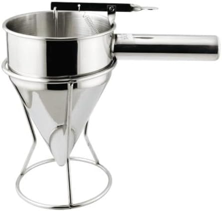20oz Stainless Steel Pancake Batter Dispenser, Funnel Cake Dispenser with Squeeze Handle and Bracket, Pancake Dispenser for Pancakes, Cupcakes, Takoyaki and Baked Goods (20 oz)
