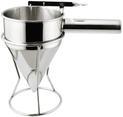 20oz Stainless Steel Pancake Batter Dispenser, Funnel Cake Dispenser with Squeeze Handle and Bracket, Pancake Dispenser for Pancakes, Cupcakes, Takoyaki and Baked Goods (20 oz)