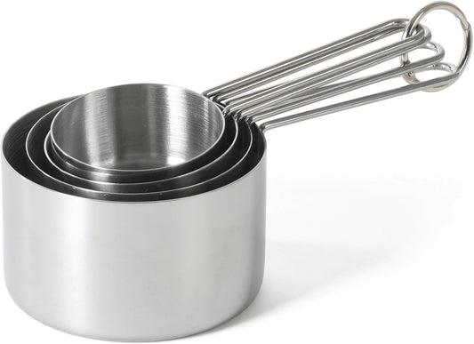 Richburn 4-Piece Stainless Steel Measuring Cups Set – Durable and Accurate Kitchen Measuring Tools for Baking and Cooking