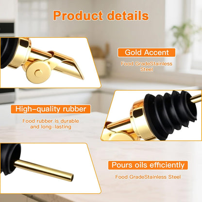 350 ML Premium Olive Oil Dispenser Bottles for Kitchen with Pourer, Elegant Olive Oil Bottle, Sprayer for Cooking, Vinegar Dispenser Bottle Set of 2,Home Oil Container As Gift (M)