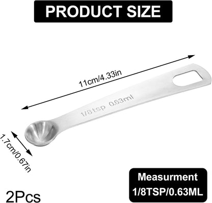 2 Pcs Measuring Spoons Tablespoon Measuring Spoon 1 Tbsp (3 tsp | 15 ml |15 cc| 0.5 oz) Mini Spoons Stainless Steel Measuring Spoons for Kitchen Cooking Spoon(Silver)