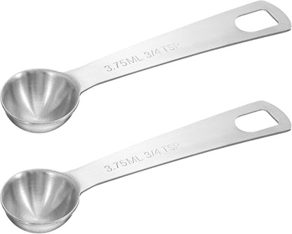 2 Pcs Measuring Spoons Tablespoon Measuring Spoon 1 Tbsp (3 tsp | 15 ml |15 cc| 0.5 oz) Mini Spoons Stainless Steel Measuring Spoons for Kitchen Cooking Spoon(Silver)