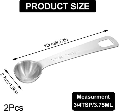 2 Pcs Measuring Spoons Tablespoon Measuring Spoon 1 Tbsp (3 tsp | 15 ml |15 cc| 0.5 oz) Mini Spoons Stainless Steel Measuring Spoons for Kitchen Cooking Spoon(Silver)