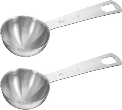 2 Pcs Measuring Spoons Tablespoon Measuring Spoon 1 Tbsp (3 tsp | 15 ml |15 cc| 0.5 oz) Mini Spoons Stainless Steel Measuring Spoons for Kitchen Cooking Spoon(Silver)
