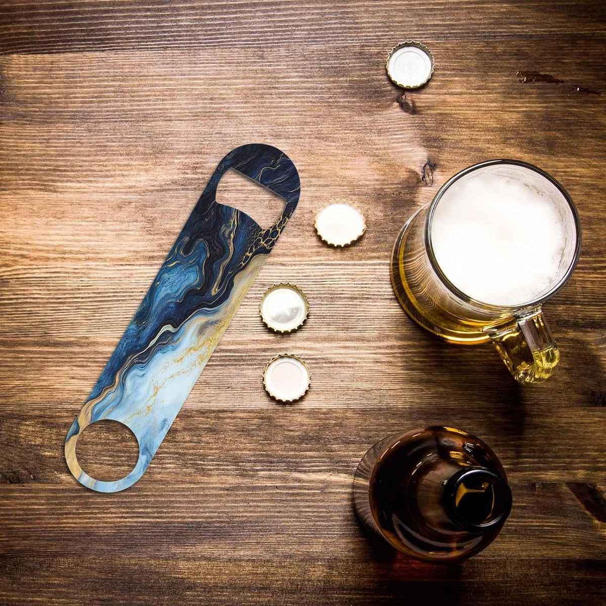 Animal Skin Texture Stainless Steel Bottle Opener Brown Black Beige Leopard Pattern Abstract Art Flat Beer Bottle Opener Keychain for Home Kitchen Bar Restaurant Party Birthday Gift