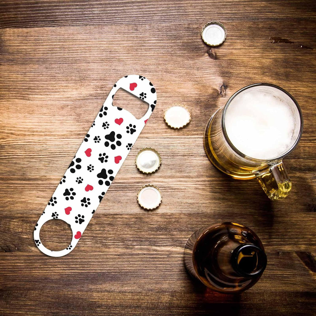 Animal Skin Texture Stainless Steel Bottle Opener Brown Black Beige Leopard Pattern Abstract Art Flat Beer Bottle Opener Keychain for Home Kitchen Bar Restaurant Party Birthday Gift