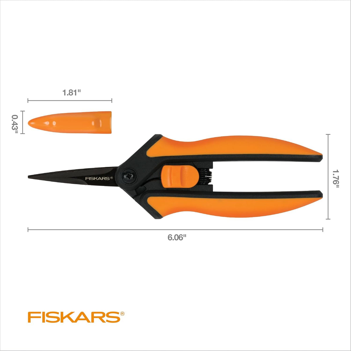 6" Steel Micro-Tip Pruning Scissors, Garden Snips for Small Plants