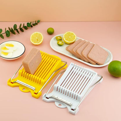 Multifunctional Stainless Steel Luncheon Meat Slicer,Home Slicing and Splitting Tools,Food Slicer for Butter Cheese Kiwifruit Strawberry Banana and Cooked Eggs Etc. (White)