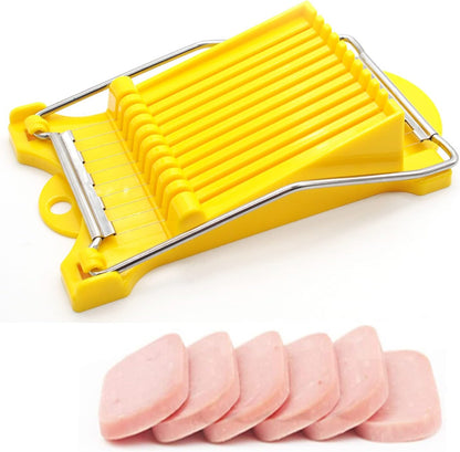 Multifunctional Stainless Steel Luncheon Meat Slicer,Home Slicing and Splitting Tools,Food Slicer for Butter Cheese Kiwifruit Strawberry Banana and Cooked Eggs Etc. (White)
