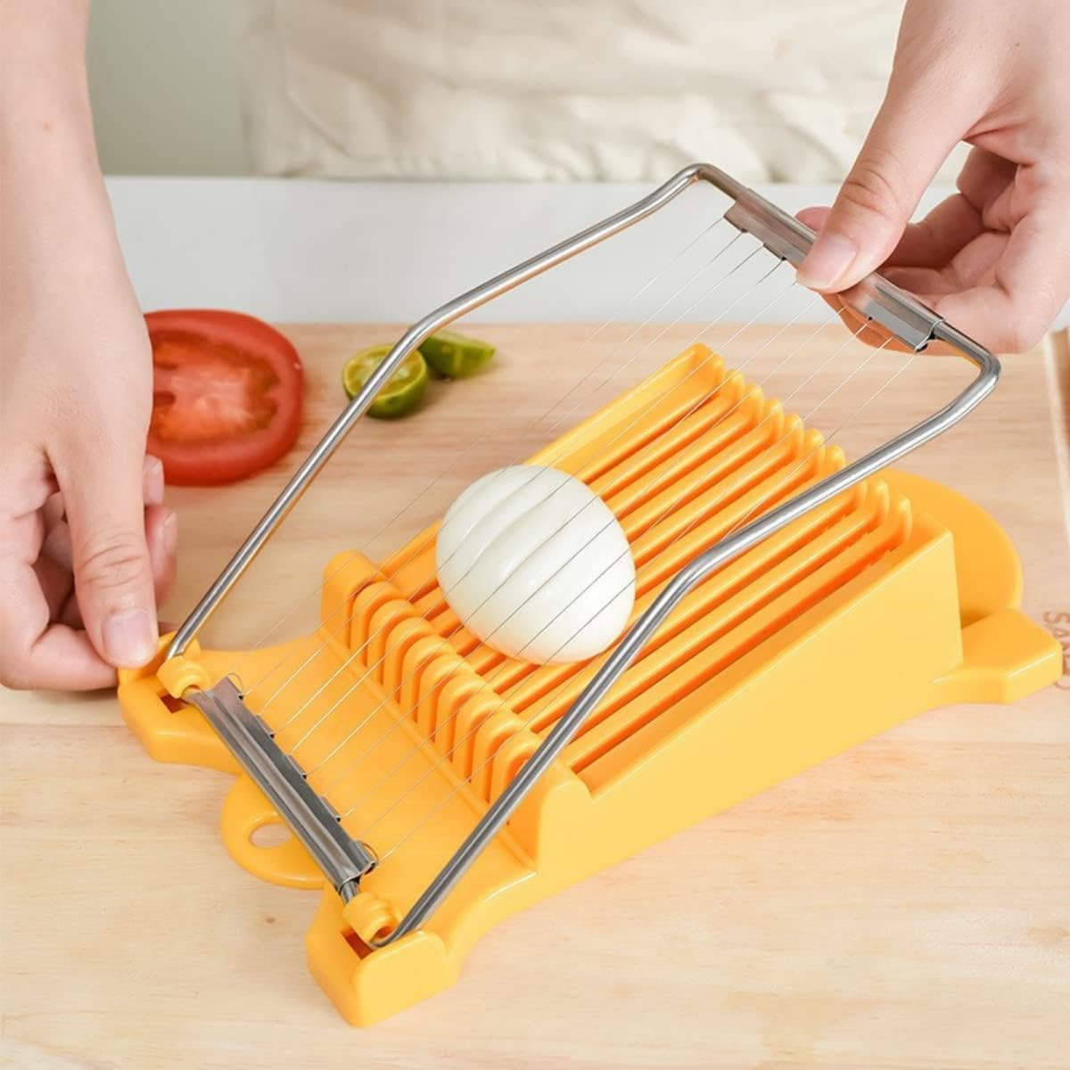 Multifunctional Stainless Steel Luncheon Meat Slicer,Home Slicing and Splitting Tools,Food Slicer for Butter Cheese Kiwifruit Strawberry Banana and Cooked Eggs Etc. (White)