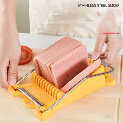 Multifunctional Stainless Steel Luncheon Meat Slicer,Home Slicing and Splitting Tools,Food Slicer for Butter Cheese Kiwifruit Strawberry Banana and Cooked Eggs Etc. (White)