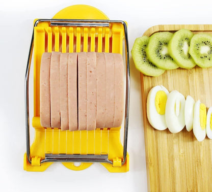 Multifunctional Stainless Steel Luncheon Meat Slicer,Home Slicing and Splitting Tools,Food Slicer for Butter Cheese Kiwifruit Strawberry Banana and Cooked Eggs Etc. (White)