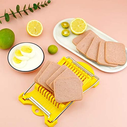 Multifunctional Stainless Steel Luncheon Meat Slicer,Home Slicing and Splitting Tools,Food Slicer for Butter Cheese Kiwifruit Strawberry Banana and Cooked Eggs Etc. (White)