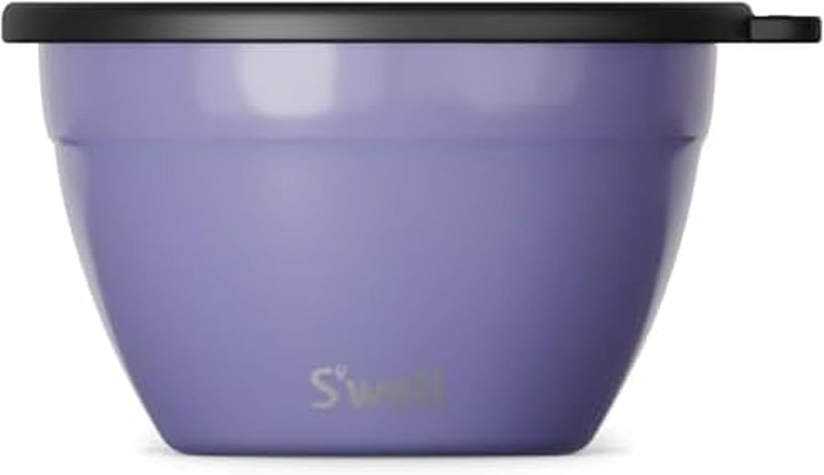 Stainless Steel 64oz Salad Bowl Kit, Pink Topaz Color, Comes with 2oz Mini Canister and Removable Tray for Organization, Leakproof and Dishwasher Safe