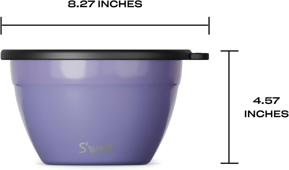Stainless Steel 64oz Salad Bowl Kit, Pink Topaz Color, Comes with 2oz Mini Canister and Removable Tray for Organization, Leakproof and Dishwasher Safe