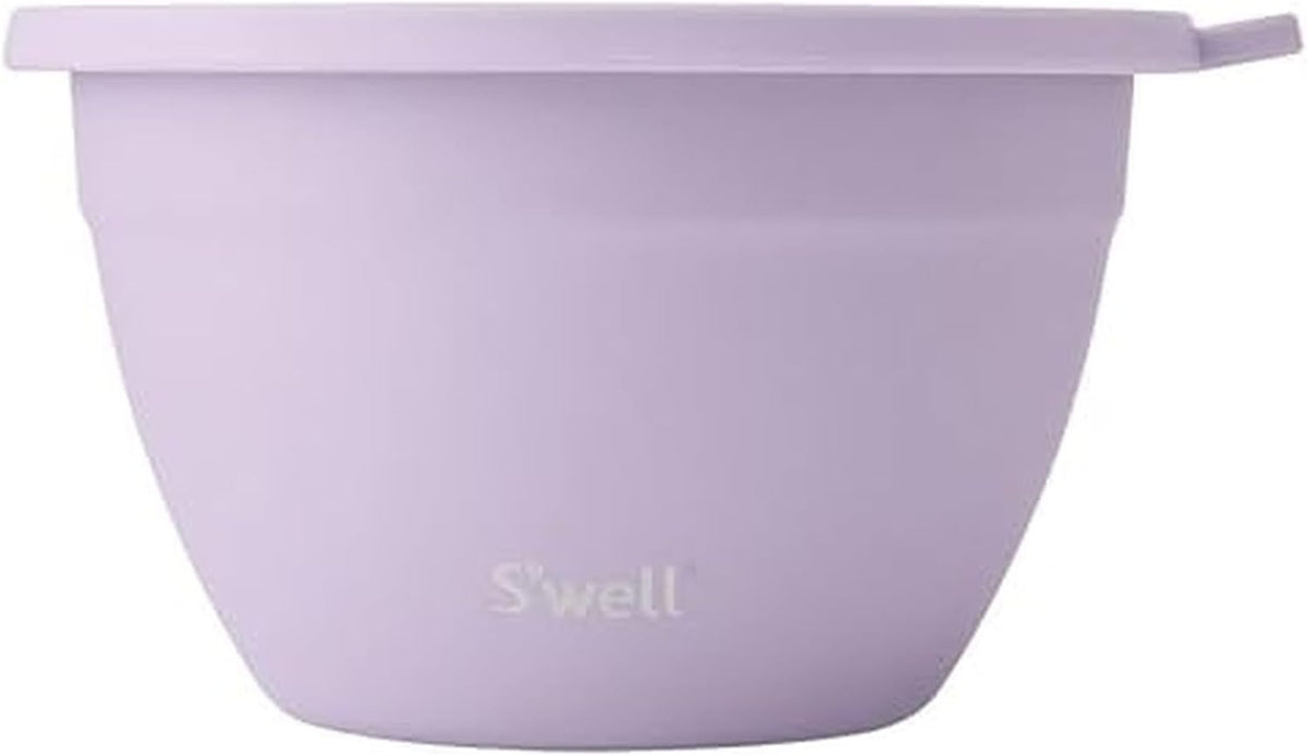 Stainless Steel 64oz Salad Bowl Kit, Pink Topaz Color, Comes with 2oz Mini Canister and Removable Tray for Organization, Leakproof and Dishwasher Safe