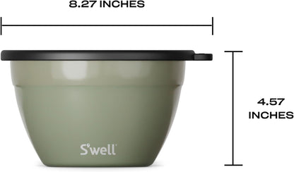 Stainless Steel 64oz Salad Bowl Kit, Pink Topaz Color, Comes with 2oz Mini Canister and Removable Tray for Organization, Leakproof and Dishwasher Safe