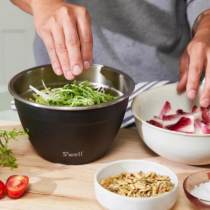 Stainless Steel 64oz Salad Bowl Kit, Pink Topaz Color, Comes with 2oz Mini Canister and Removable Tray for Organization, Leakproof and Dishwasher Safe