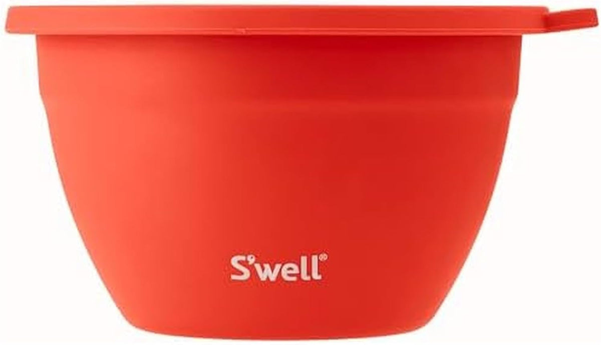 Stainless Steel 64oz Salad Bowl Kit, Pink Topaz Color, Comes with 2oz Mini Canister and Removable Tray for Organization, Leakproof and Dishwasher Safe