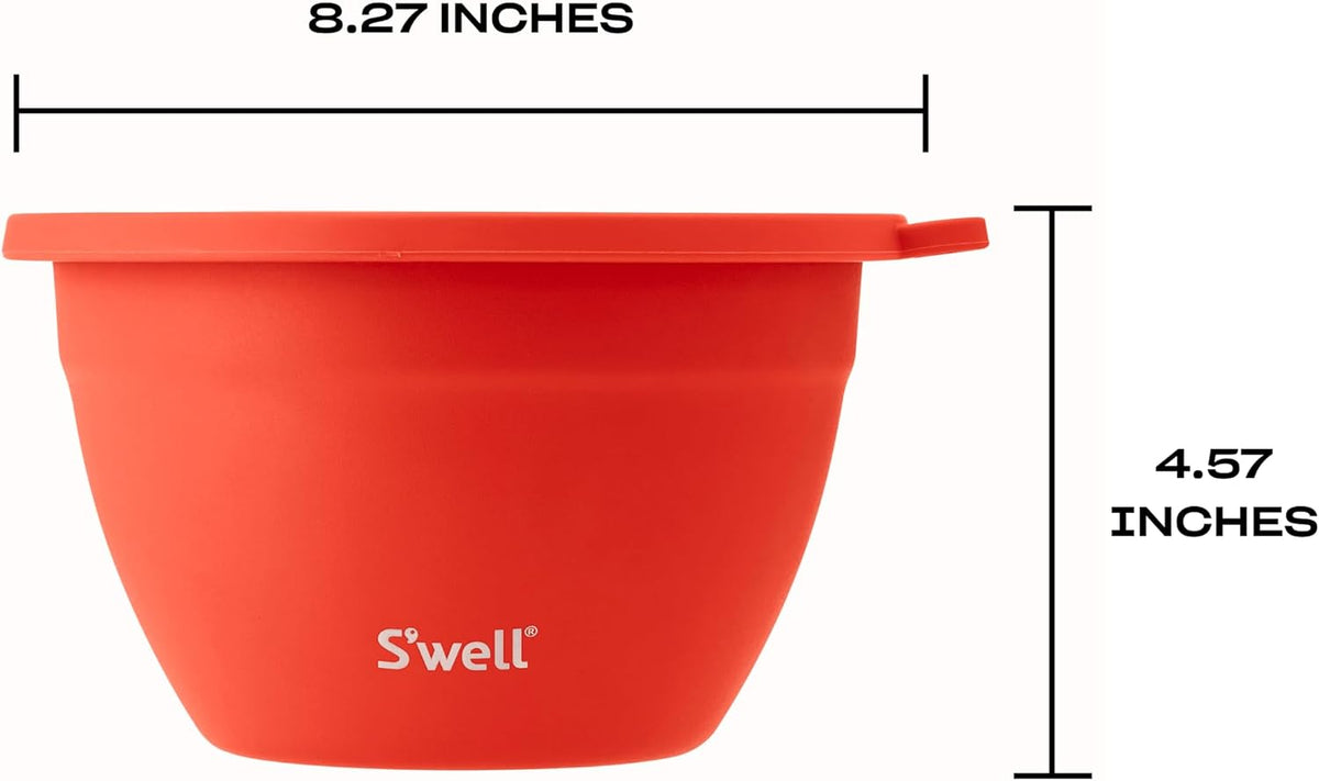 Stainless Steel 64oz Salad Bowl Kit, Pink Topaz Color, Comes with 2oz Mini Canister and Removable Tray for Organization, Leakproof and Dishwasher Safe