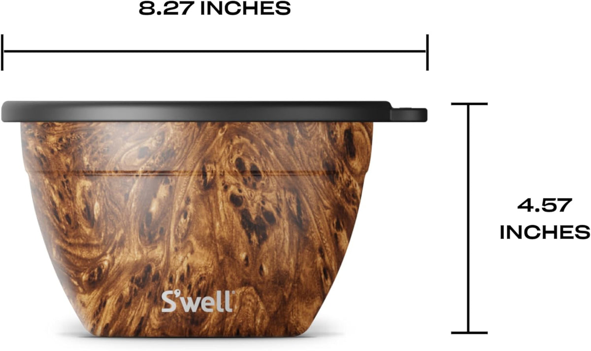 Stainless Steel 64oz Salad Bowl Kit, Pink Topaz Color, Comes with 2oz Mini Canister and Removable Tray for Organization, Leakproof and Dishwasher Safe