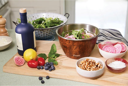 Stainless Steel 64oz Salad Bowl Kit, Pink Topaz Color, Comes with 2oz Mini Canister and Removable Tray for Organization, Leakproof and Dishwasher Safe