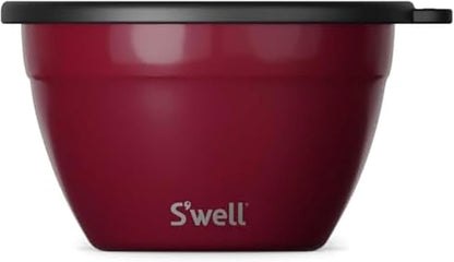 Stainless Steel 64oz Salad Bowl Kit, Pink Topaz Color, Comes with 2oz Mini Canister and Removable Tray for Organization, Leakproof and Dishwasher Safe