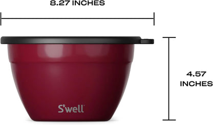 Stainless Steel 64oz Salad Bowl Kit, Pink Topaz Color, Comes with 2oz Mini Canister and Removable Tray for Organization, Leakproof and Dishwasher Safe