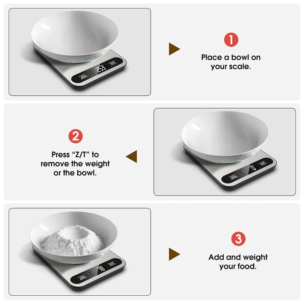 Food Scale, 22lb Digital Kitchen Scale with 6 Units Tare Function