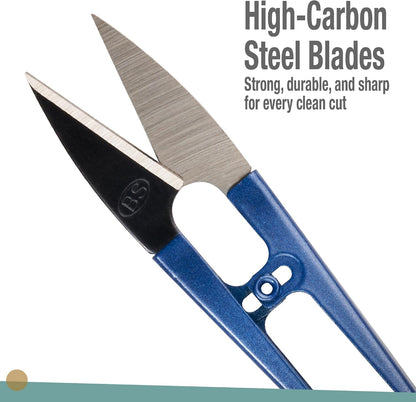 Sewing Scissors (3-Piece Set) High-Carbon Steel Thread, Yarn, Embroidery Clippers | Handheld Snippers for Arts, Crafts, and DIY Projects | Multipurpose Use Navy Blue