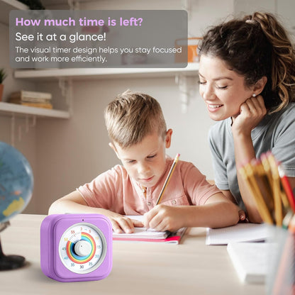 60 Minute Visual Timer for Kids, Silent Countdown Clock, Time Management Tool for Homeschool Study Supplies, Classroom, Home, Kitchen, Desk (Green)