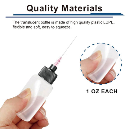 5 Pcs Oil Bottles (1 oz), Precision Tip Applicators for Crafts & Hinges | Precision Gun Oil Bottle, Controlled Oil Dispensing, 1.5 Inch Stainless Tips, Soft LDPE, Sewing Machines & Tight Spaces