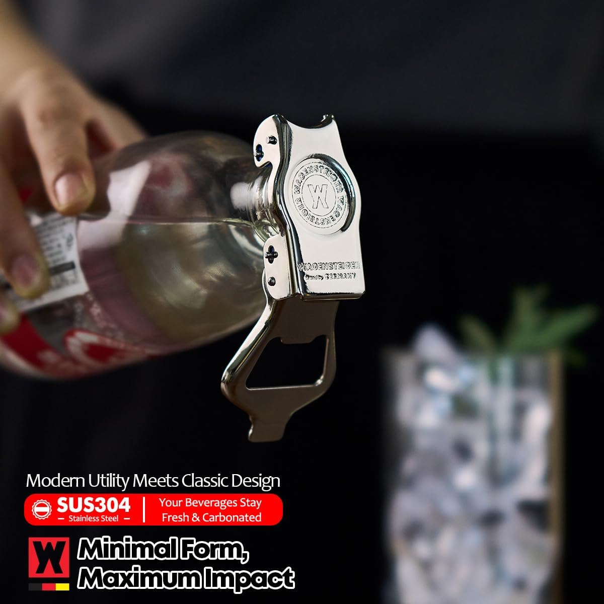 SUS304 Stainless Steel 3-in-1 Bottle Opener | Bottle Replacement Cap for Soda & Beer | Carbonated Drink Resealer | Soda Can Tab Opener | Stainless Multi-Use Beverage Tool