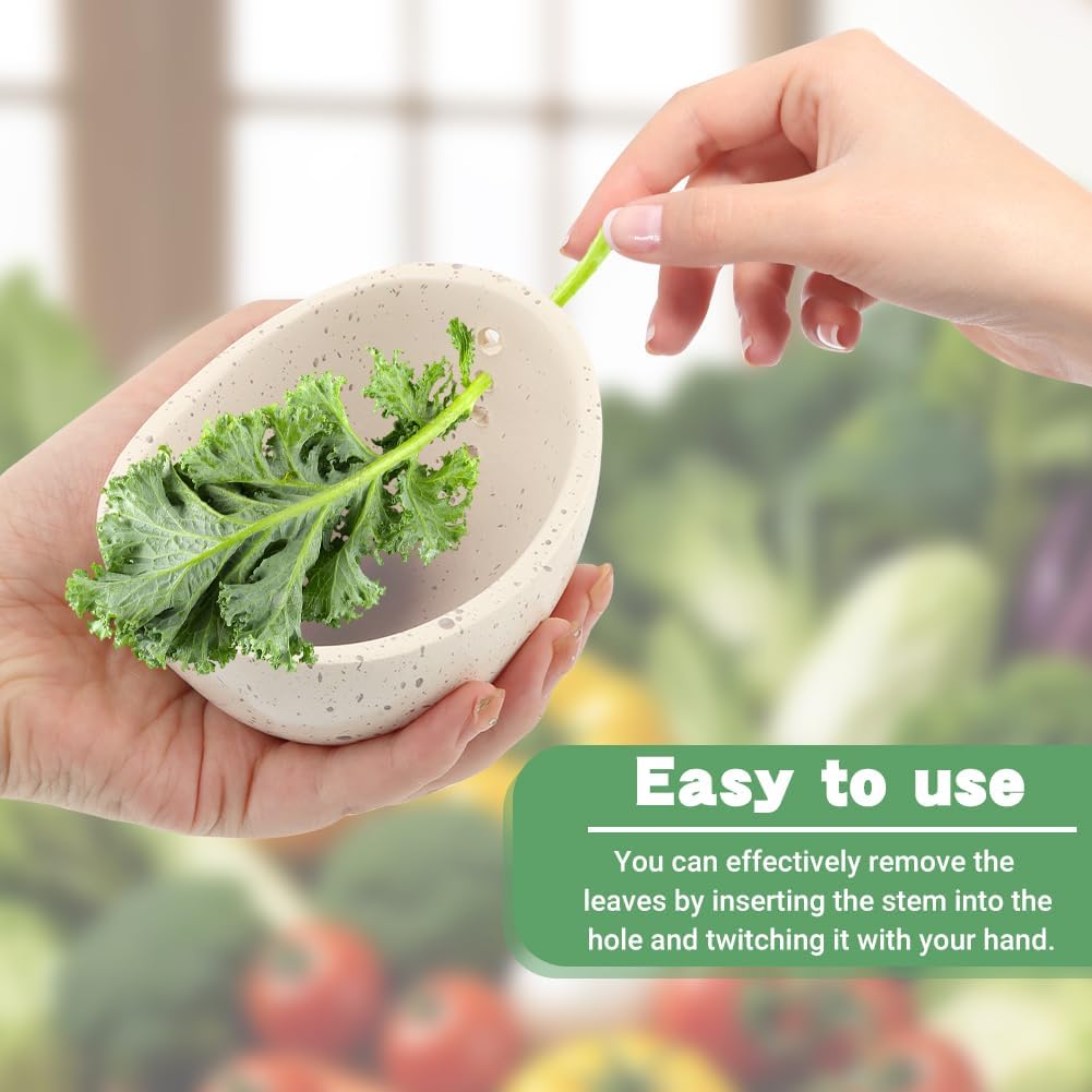 Pottery Herb Stripper Bowl (2025 Upgrade) - Handmade Ceramic Peeling Cup with Different Round Hole Sizes for Separating Leaves & Stems | Dishwasher-Safe(COLOR:Green)