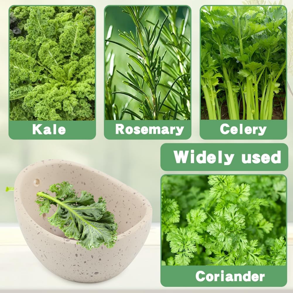 Pottery Herb Stripper Bowl (2025 Upgrade) - Handmade Ceramic Peeling Cup with Different Round Hole Sizes for Separating Leaves & Stems | Dishwasher-Safe(COLOR:Green)