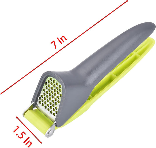 Garlic Press Machine, 7 Inch Plastic and Stainless Steel Random Color Garlic Grinding Tool for Kitchen and Outdoors (1)