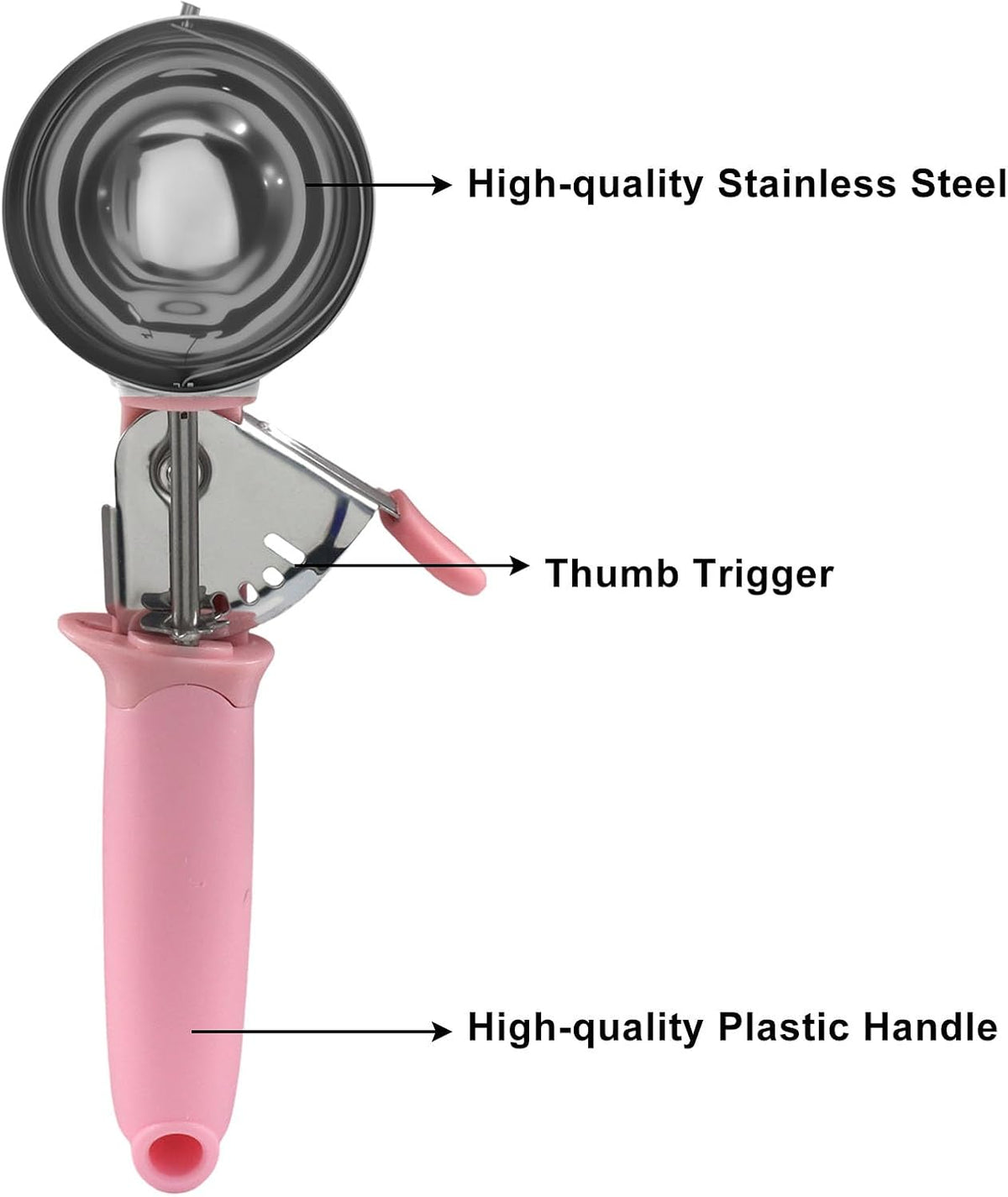 1pc Pink 3.27oz Stainless Steel Ice Cream Scoop
