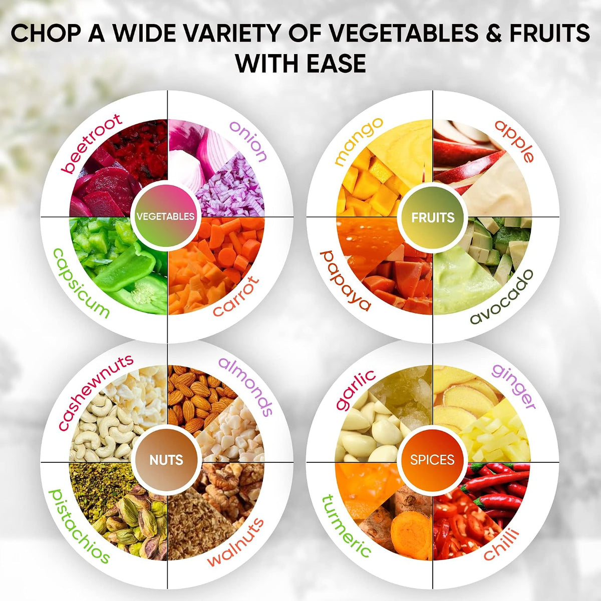 Express Manual Food Chopper: Large 8.5-Cup, Hand Chopper Vegetable Cutter to Chop Veggies, Fruits, Herbs, Garlic Onion Chopper for Salsa, Salad, Pesto, Guacamole, Coleslaw, Indian Cooking