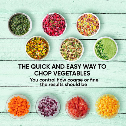 Express Manual Food Chopper: Large 8.5-Cup, Hand Chopper Vegetable Cutter to Chop Veggies, Fruits, Herbs, Garlic Onion Chopper for Salsa, Salad, Pesto, Guacamole, Coleslaw, Indian Cooking