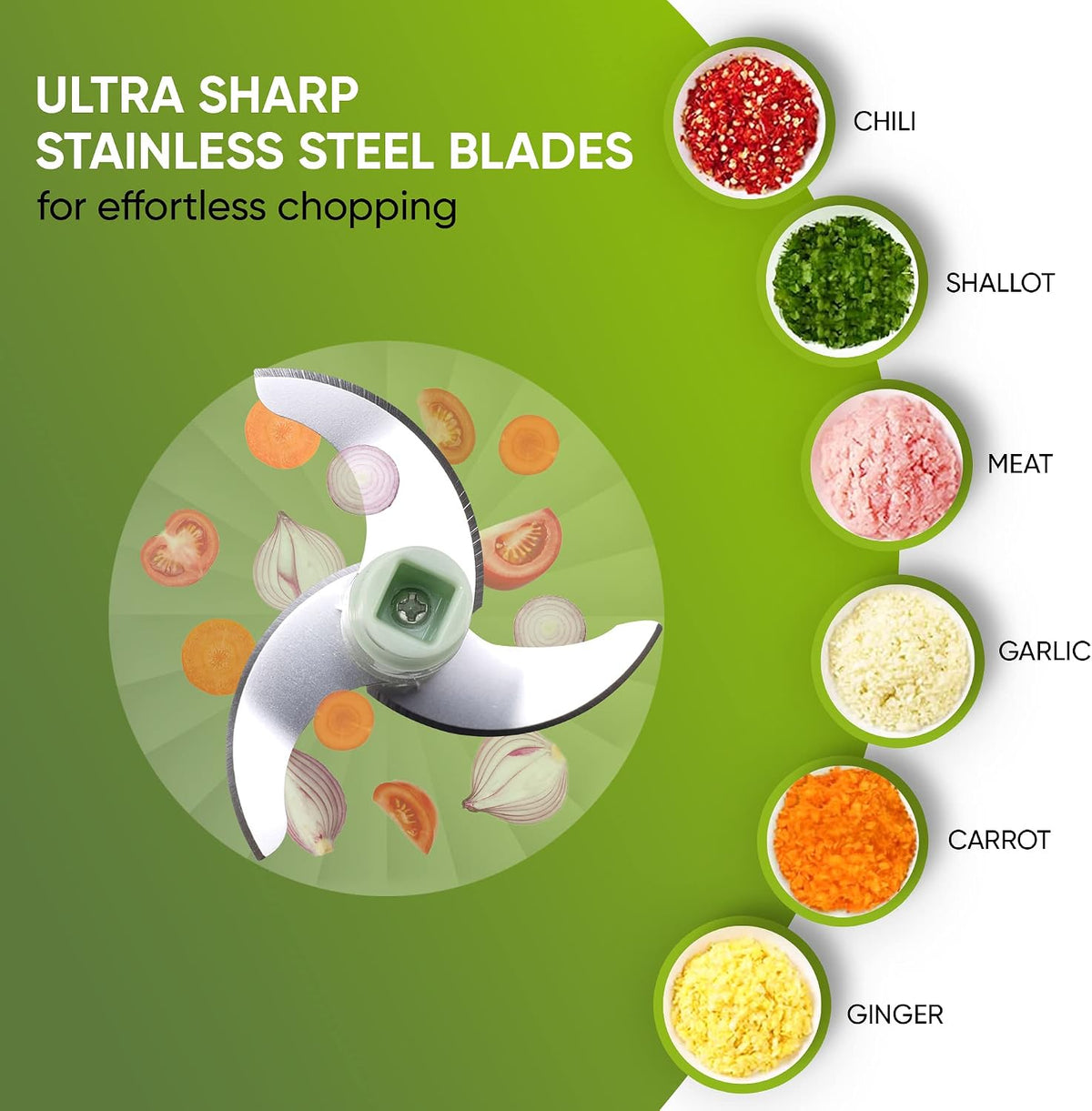Express Manual Food Chopper: Large 8.5-Cup, Hand Chopper Vegetable Cutter to Chop Veggies, Fruits, Herbs, Garlic Onion Chopper for Salsa, Salad, Pesto, Guacamole, Coleslaw, Indian Cooking