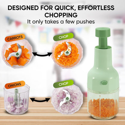 Express Manual Food Chopper: Large 8.5-Cup, Hand Chopper Vegetable Cutter to Chop Veggies, Fruits, Herbs, Garlic Onion Chopper for Salsa, Salad, Pesto, Guacamole, Coleslaw, Indian Cooking