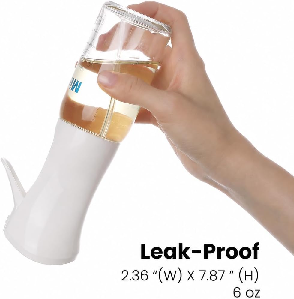 glass Oliver Oil Sprayer for cooking, Spray bottle 6oz, Non-Aerosol Refillable Dispenser Oil Mister PS887 | Even Fan Spray,1g Portion Control,Anti-Drip Design,Easy Refill,Air Fryer,Salad & BBQ Friendly,Clear